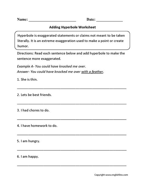 Hyperbole Worksheets Figurative Language Resources Twinkl Hyperbole Worksheet Middle School - Hyperbole Worksheet Middle School