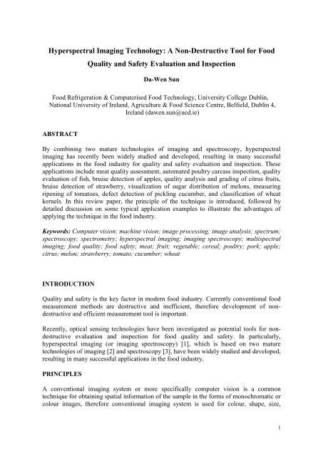 Download Hyperspectral Imaging Technology A Non Destructive Tool 