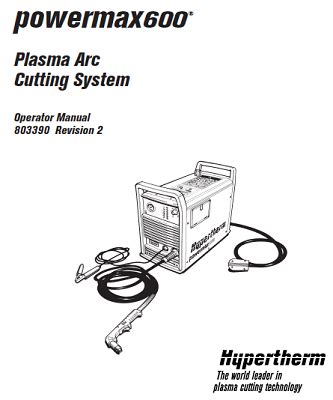 Hypertherm Powermax 600 Operator Manual