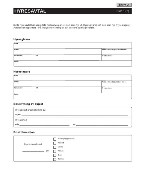 hyresavtal finland