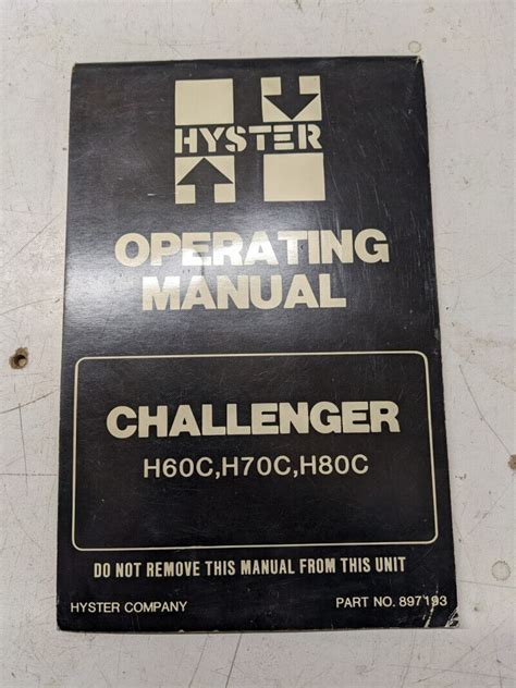 Read Hyster Operating Manual Challenger 