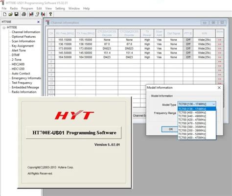 hyt tc 700 programming software