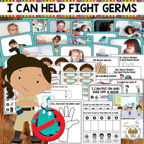 I Can Help Fight Germs Set Pre K Preschool Germs Worksheet - Preschool Germs Worksheet