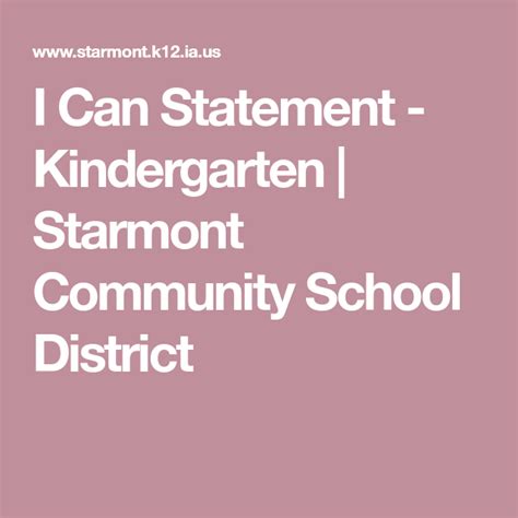 I Can Statement Kindergarten Starmont Community School District Kindergarten I Can Statements Math - Kindergarten I Can Statements Math