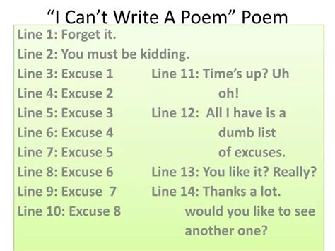 I Can T Write A Poem Instant Poetry Poem Comprehension For Grade 8 - Poem Comprehension For Grade 8