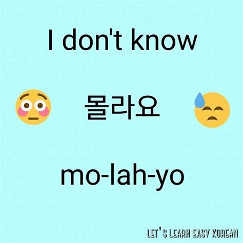 i don t know in korean