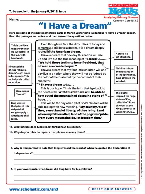 I Have A Dream Worksheet American Dream Worksheet - American Dream Worksheet