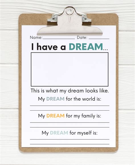 I Have A Dream Worksheet I Have A Dream Worksheet - I Have A Dream Worksheet