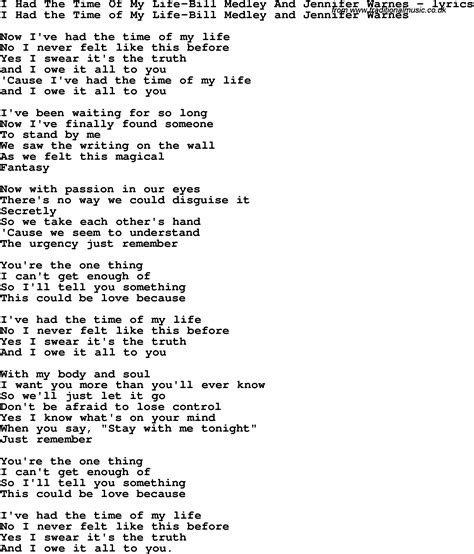 i have the time of my life lyrics