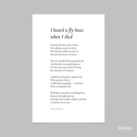 I Heard A Fly Buzz When I Died Poem Summary