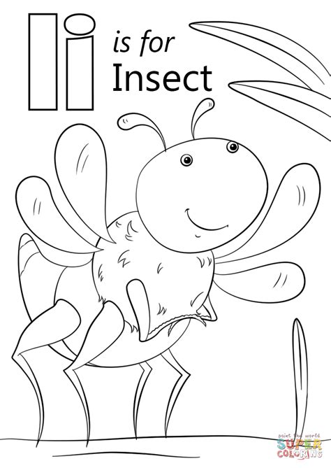 I Is For Insect Colouring Page Messy Little I Is For Insect - I Is For Insect