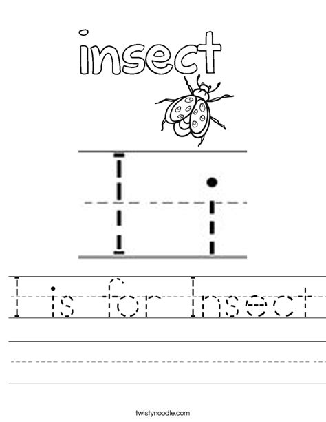 I Is For Insect Worksheet Twisty Noodle I Is For Insect - I Is For Insect