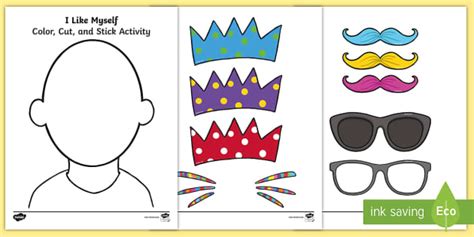 I Like Myself Color Cut And Paste Activity I Like Myself Worksheet - I Like Myself Worksheet