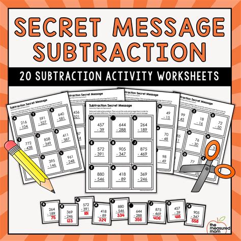 I Message Worksheet   Subtraction Secret Message Worksheets The Measured Mom - I Message Worksheet