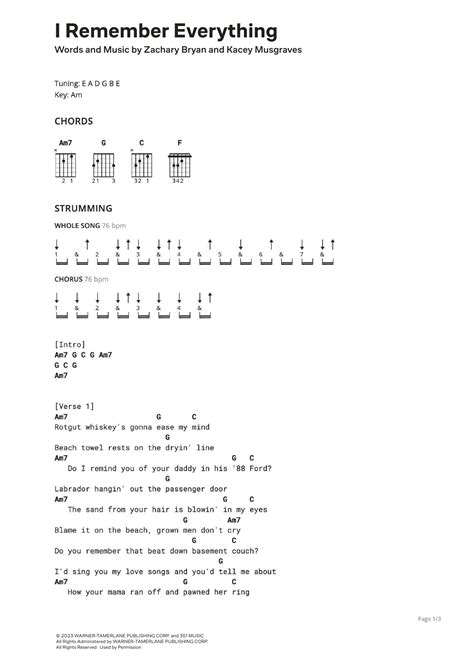 I Remember Everything Chords