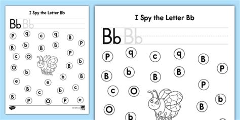 I Spy The Letter Bb Activity Alphabet Ela Letter Bb Worksheet - Letter Bb Worksheet