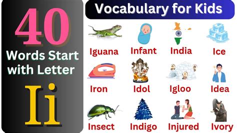 I Words For Kids Words That Start With Kindergarten Words That Start With I - Kindergarten Words That Start With I