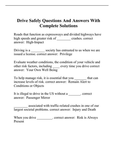 Read I Drive Safely Chapter 3 Quiz Answers 