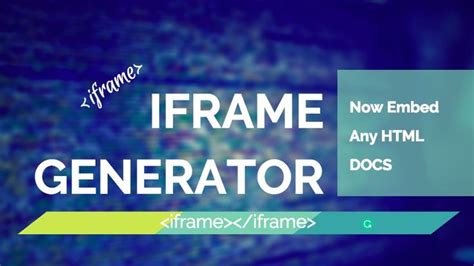 iFrame Generator Free HTML Embed Code Maker Tool