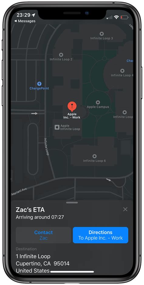 iOS 13 Apple Maps: Share your live route ETA with a friend