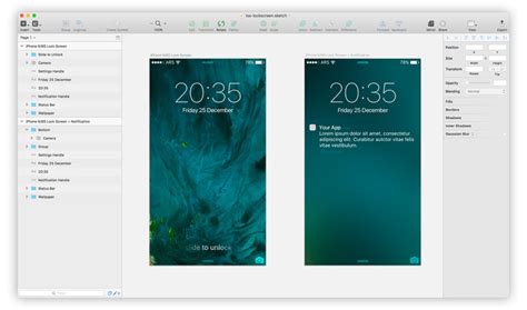 iOS 9 Lock Screen Notification Template Sketch freebie Download free