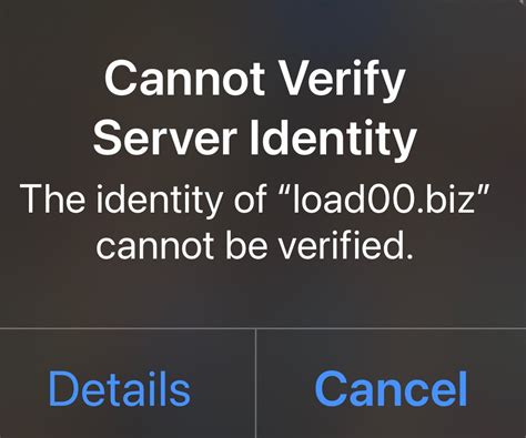 iPad cannot verify server identity - Apple Community