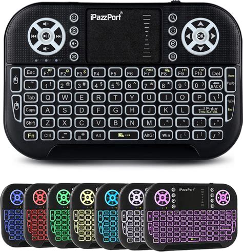 iPazzPort Teclado Bluetooth portátil inalámbrico y 7-Colors …