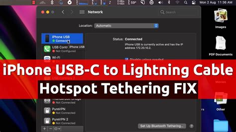 iPhone USB C to Lightning Cable HotSpot Tethering NOT WORKING - YouTube