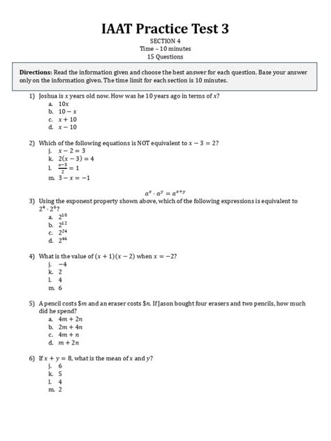 Iaat Practice Test 7th Grade