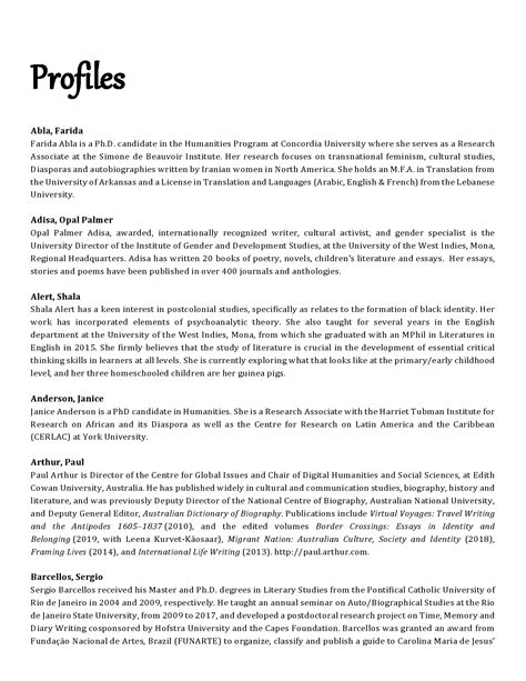 iaba autobiography sample