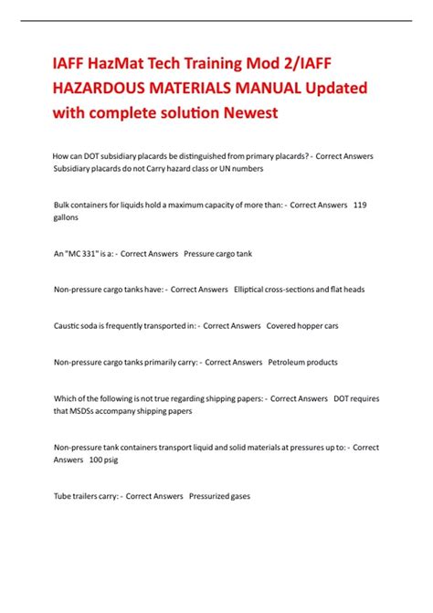 Read Online Iaff Instructor Guide Hazardous Materials 