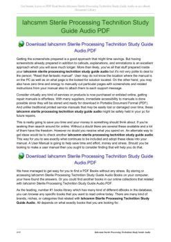 Read Iahcsmm Sterile Processing Technition Study Guide 