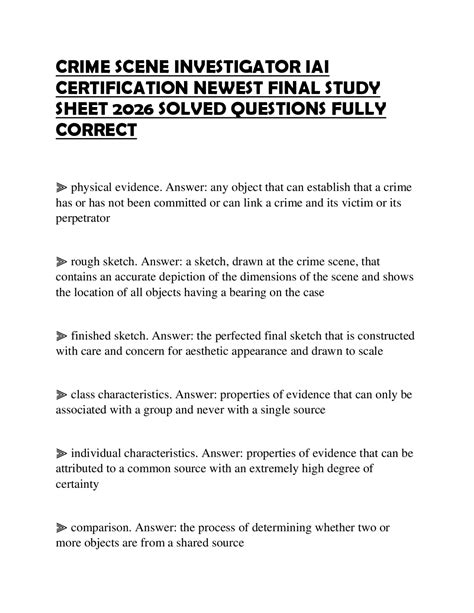 Iai Crime Scene Certification Study Guide