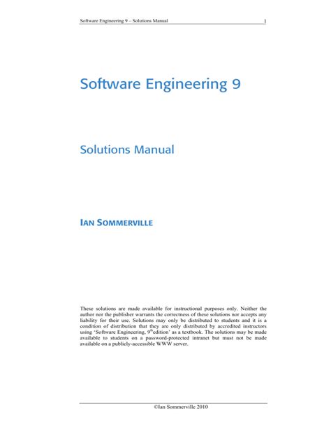 Read Ian Sommerville Software Engineering Solution Manual 