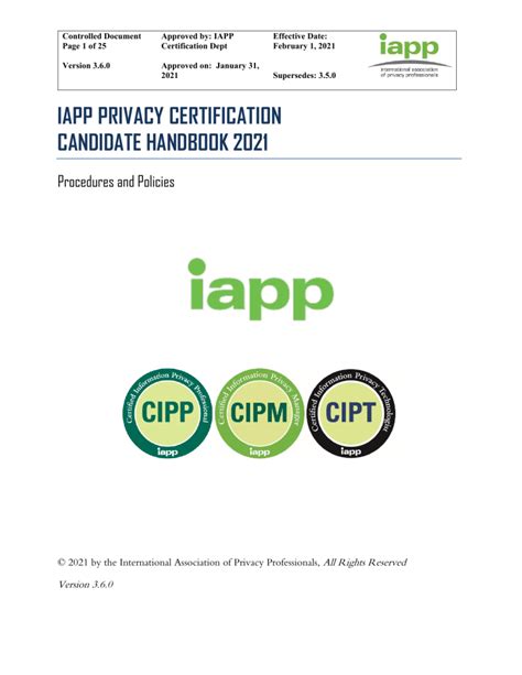 Read Iapp Privacy Certification Candidate Handbook 