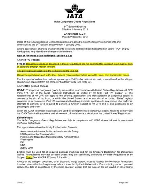 Iata Dgr 54th Edition