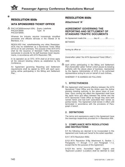 iata resolution 780