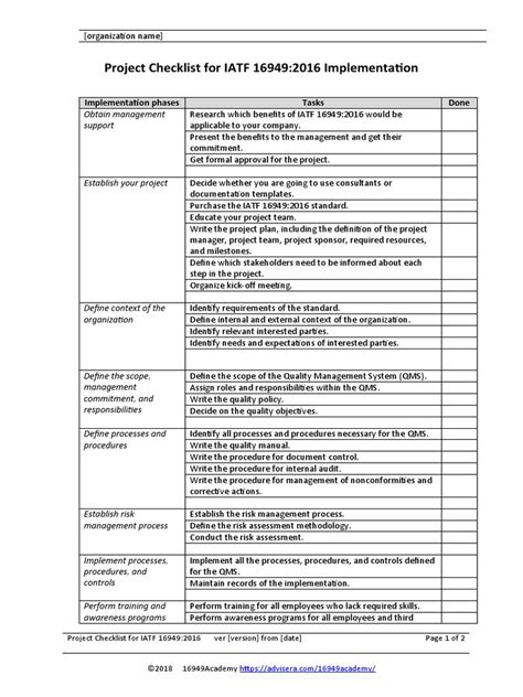 iatf 16949 checkliste