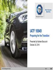 Read Online Iatf 16949 Preparing For The Transition Presented By 