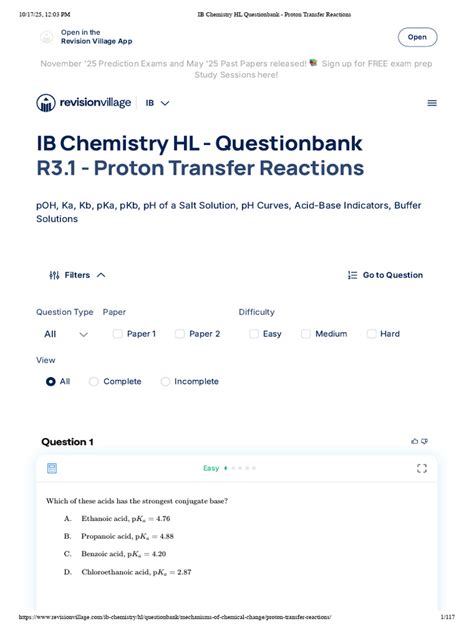 ib chemistry questionbank