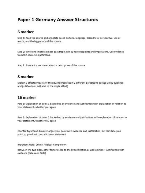 ib german b paper 1 markscheme
