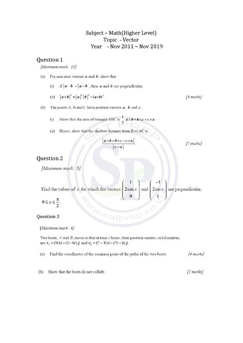 Ib Math Hl Paper 1 2013 Markscheme