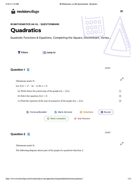 Ib Math Hl Questionbank