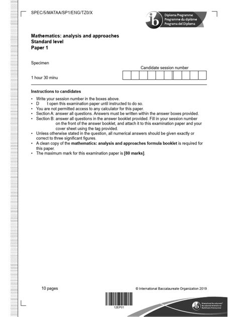 Ib Math Sl Paper