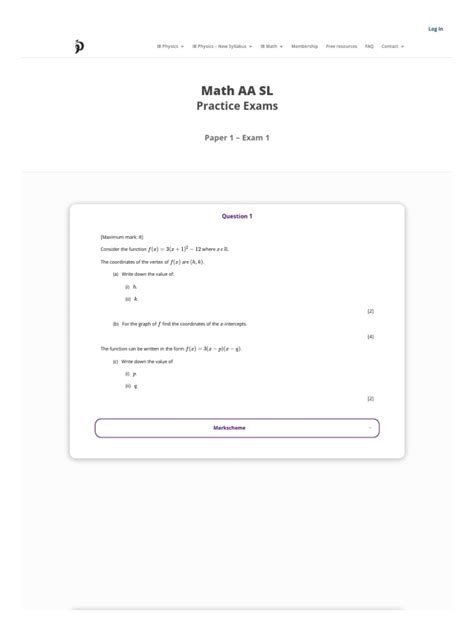 Ib Math Sl Practice Exam 2014