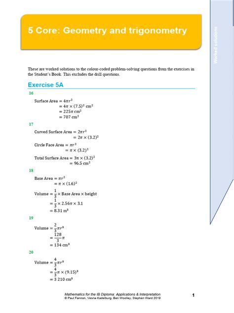 Ib Math Sl Worked Solutions Second Edition
