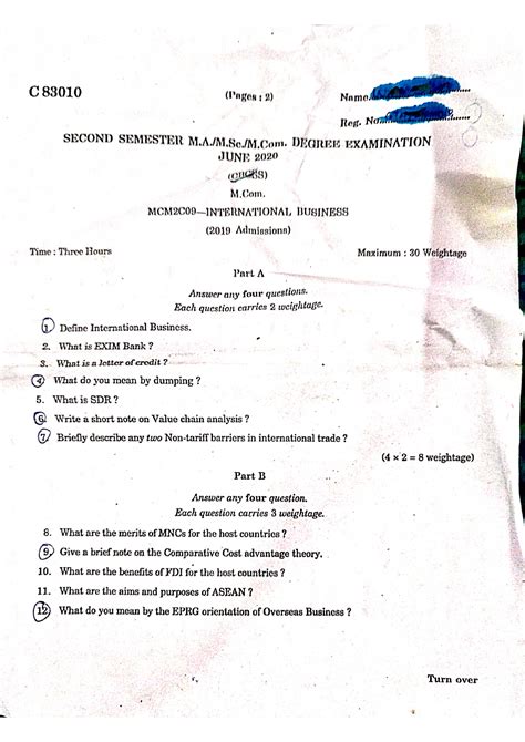 Ib Question Paper 2019