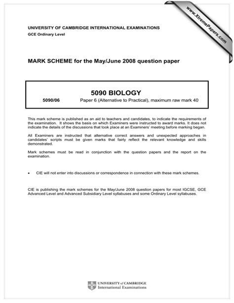 Read Online Ib Biology May 2008 Paper Mark Scheme Bagsplusmore 