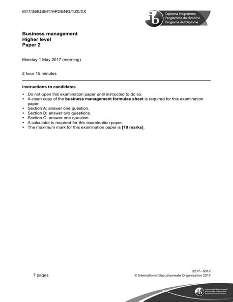 Read Online Ib Business Management Paper 2 Hl 2013 