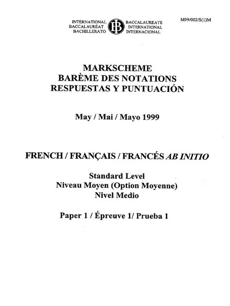 Download Ib French B Paper 2 Markscheme 2013 